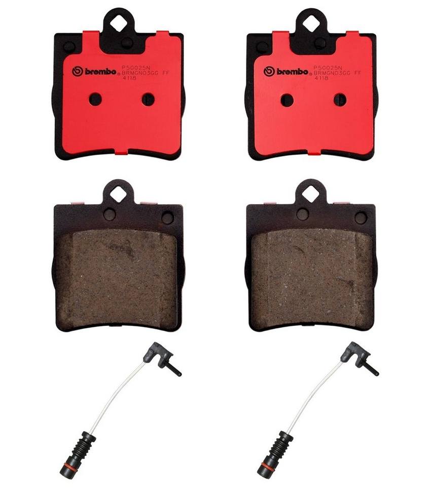 Mercedes Brakes Set Kit - Pads Rear (Ceramic) (with Sensors) 004420172041 - Brembo 2652634KIT